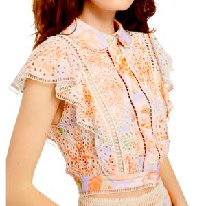 Alice + Olivia Cavan Embroidered Top NWT
